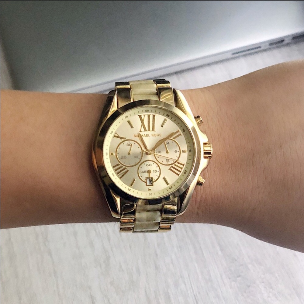 MICHAEL KORS MARBLE/GOLD WATCH
